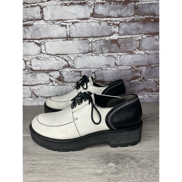 3.1 Phillip Lim White Leather Black Oxfords Lace Up Shoes Women Sz 40EU/9.5M US - Picture 12 of 16